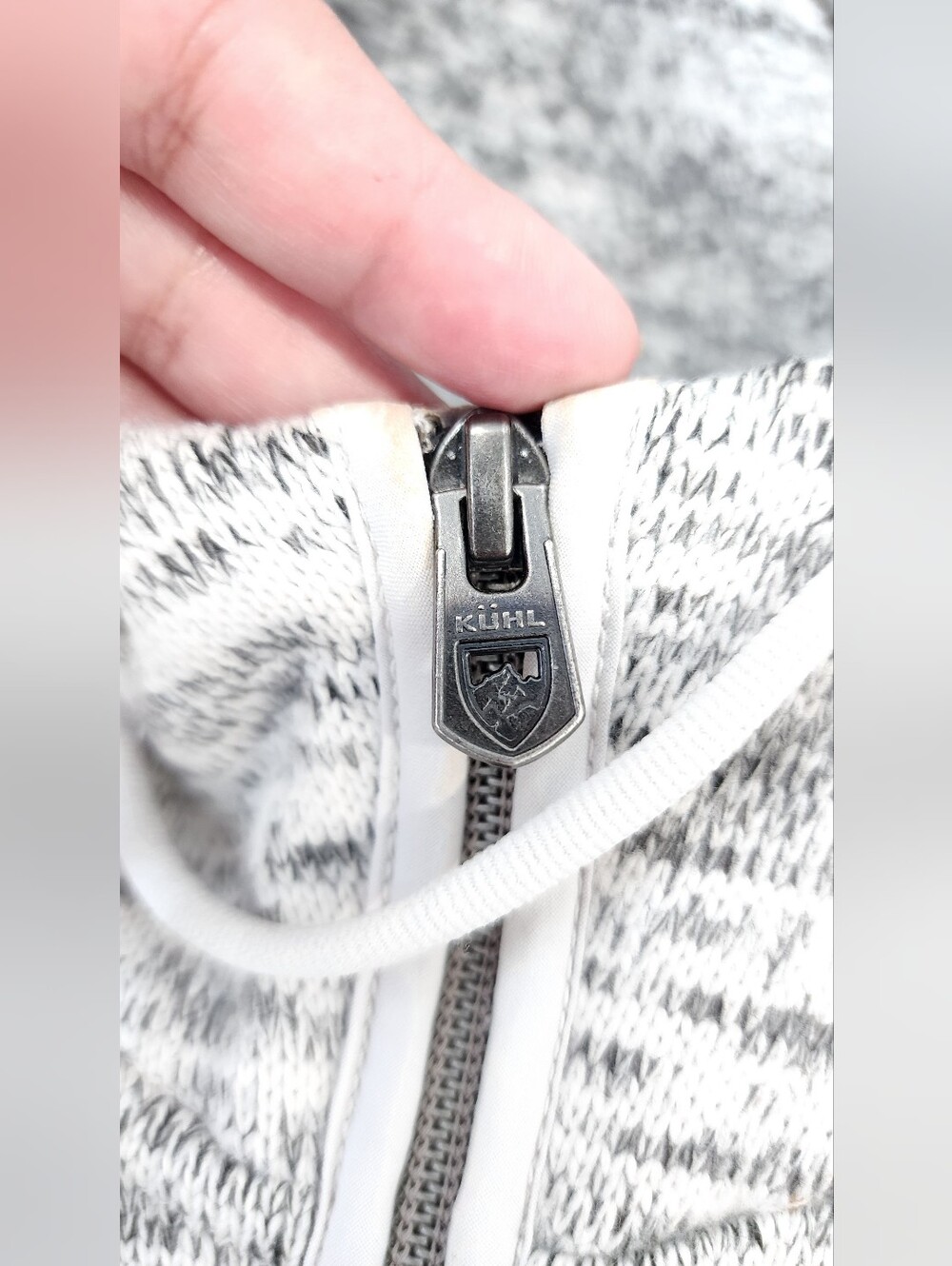 Kuhl Ascendyr Hoody Sweater Knit Fleece Full Zip Jacket Ash Gray Large - Picture 10 of 15